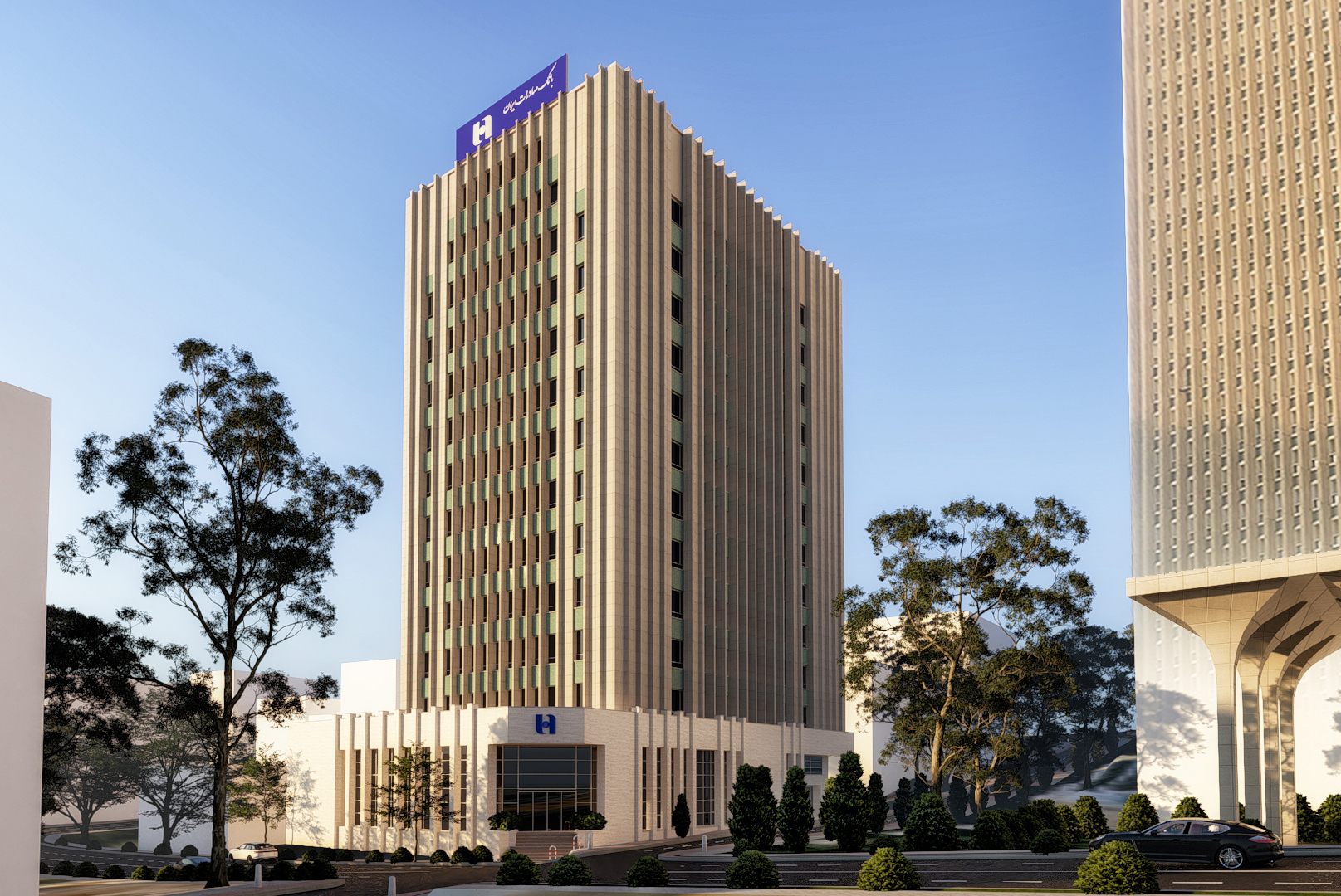 نمای پروژه نام پروژه: ساختمان غدیر، بانک صادرات ایران